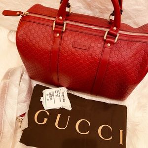 Gucci Microguccissima Boston Red Bag
